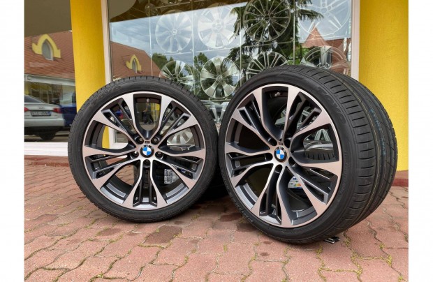 BMW 21 gyári alufelni felni, új nyári gumi, X5 X6, F15 F16, kétszéles