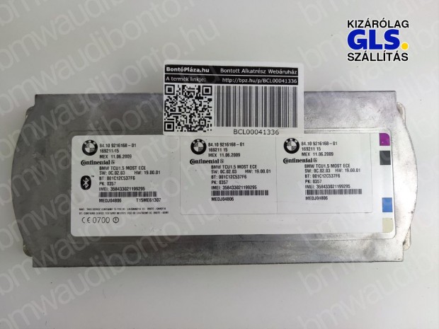 BMW 5 (F10) Bluetooth vezérlőegység modul (9216168)