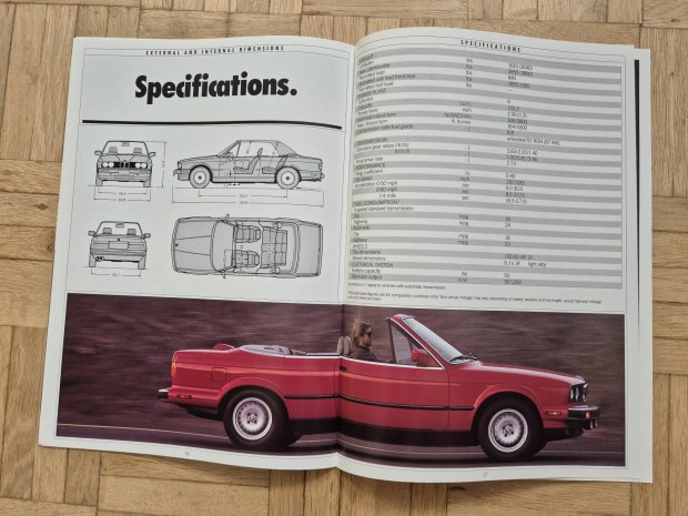 BMW E30 Cabrio prospektus katalógus OT veterán