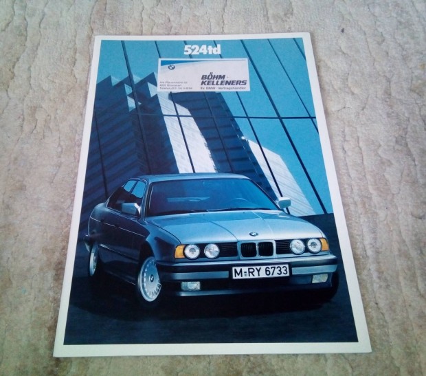 BMW E34 524td (1989) hibtlan prospektus, katalgus.