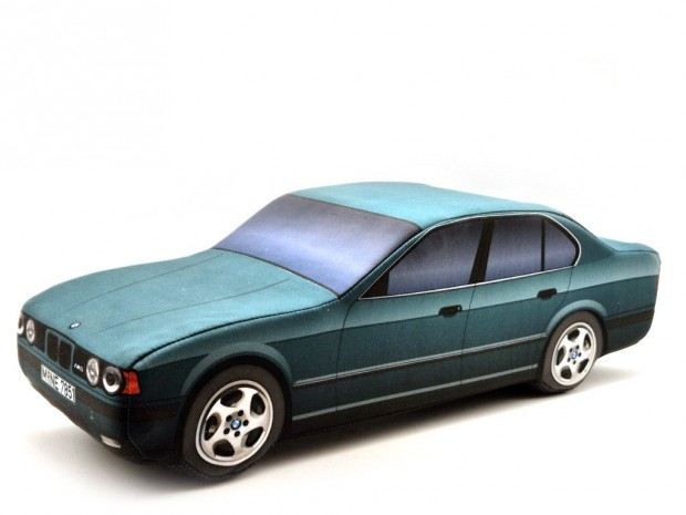 BMW E34 M5 sedan plüss autó - zöld