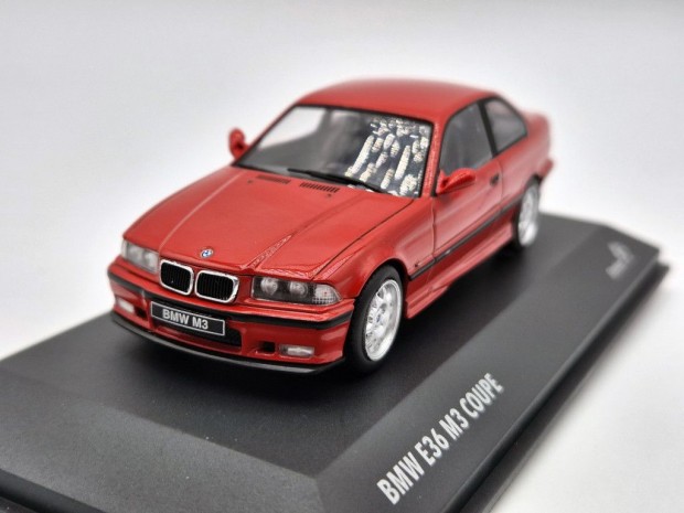 BMW E36 M3 coupe (1999) - piros - Solido - 1:43