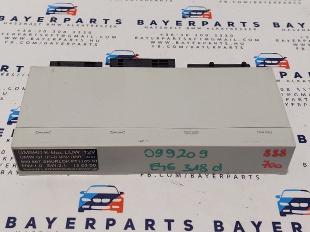 BMW E46 komfort ground modul elektronika GM 5 GM5 GM5RD K-Bus Shurlok