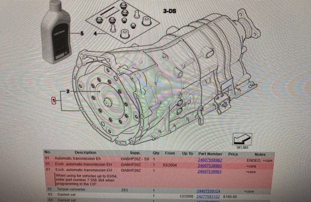 BMW E60 530d automata vlt GA6HP26Z