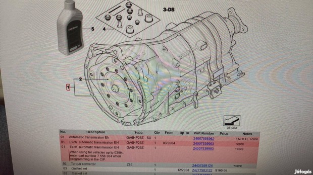 BMW E60 530d automata vlt GA6HP26Z