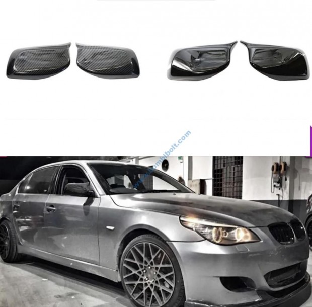 BMW E60 E61 E63 E64 M5 visszapillant tkr burkolat carbon / fnyes