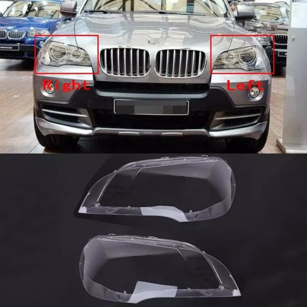 BMW E70 X5 lámpabúra, fényszóró búra 2007-2013