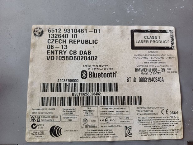 BMW F30 Professional CD Modul Bluetooth os