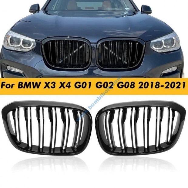 BMW G01, G02, G08, X3, X4 fnyes fekete htrcs, vese