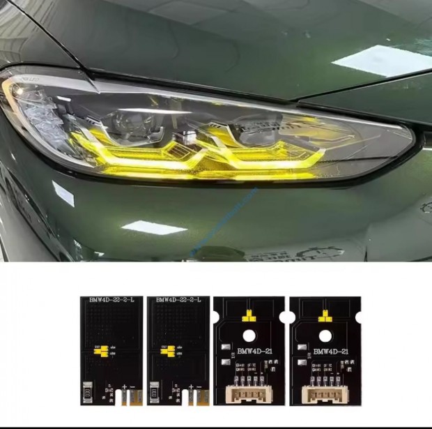 BMW M3, M4 CSL DRL borostyánsárga led, G22 G23 G26, G80 G81 G82, LED