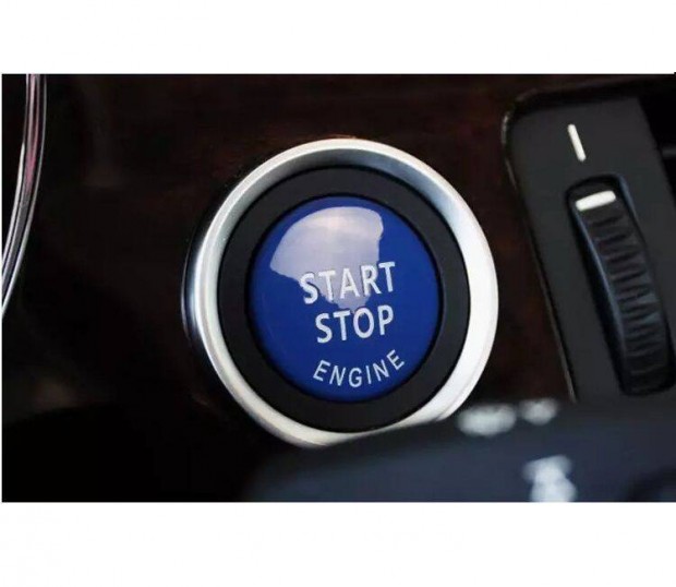 BMW Start-Stop gomb fedél, indító gomb E90 E60 E70 E87 E91 kék