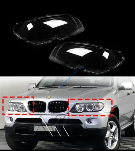 BMW X5 E53 facelift lámpabúra, fényszóró búra 2003-2006
