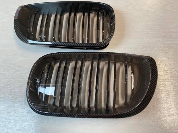 BMW e46 face sedan/touring vese hűtőrács dupla pálcás karbon