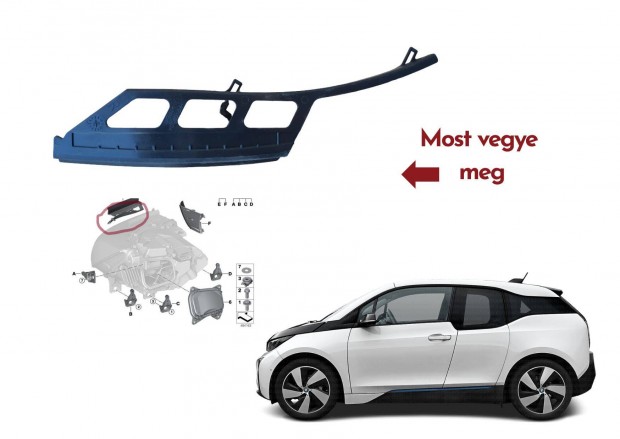 BMW i3 I01 LCI 2017- Új gyári pótalkatrész első lámpához 63118495582