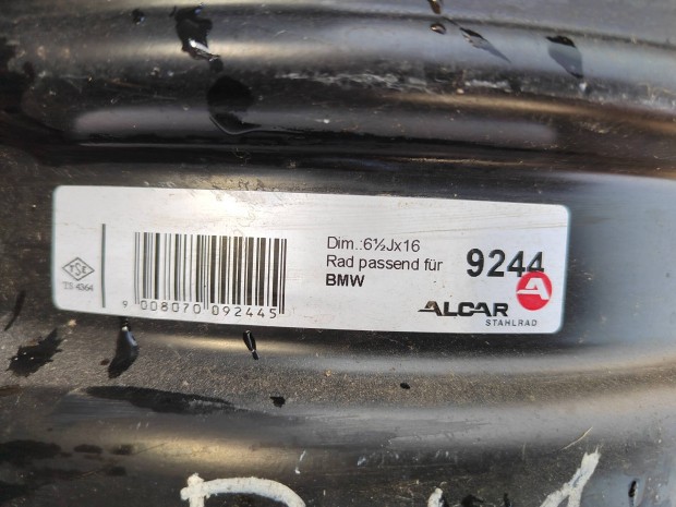BMW lemezfelni 6,5x16 ET33 5x120 osztókör 72,5