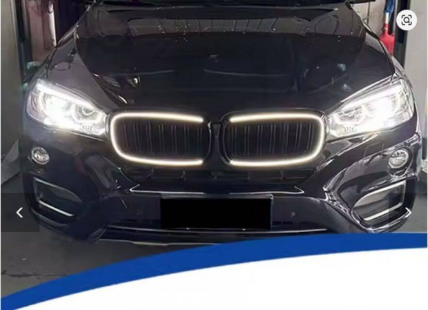 BMW x5 x6 ( F15 F16 ) vese hűtőrács lakk fekete dupla pálcás LED körbe