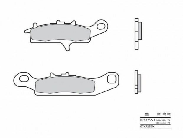 BREMBO Off-Road szinterezett fém fékbetétek - 07KA25SX