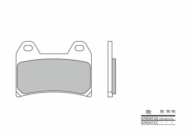 BREMBO utcai szén-kerámia fékbetétek - 07HO47CC