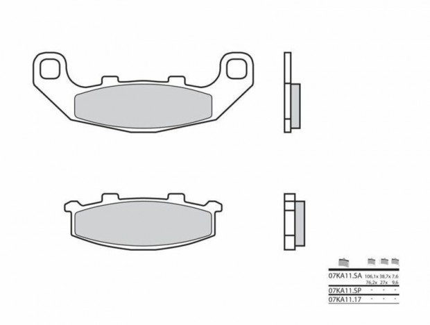 BREMBO utcai szinterezett fém fékbetétek - 07KA11SP
