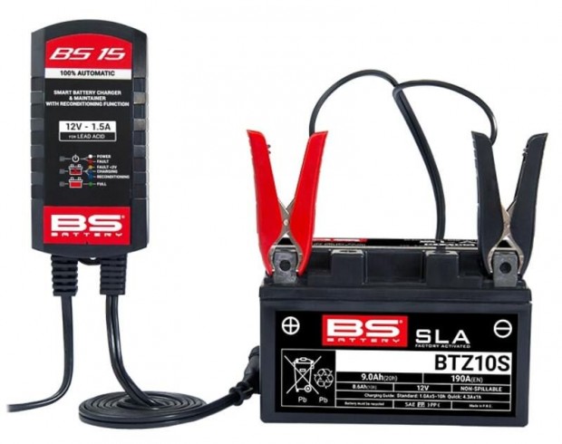 BS BATTERY BS15 Kit 10+1 okos akkumultortlt s karbantart 12V 1.5A