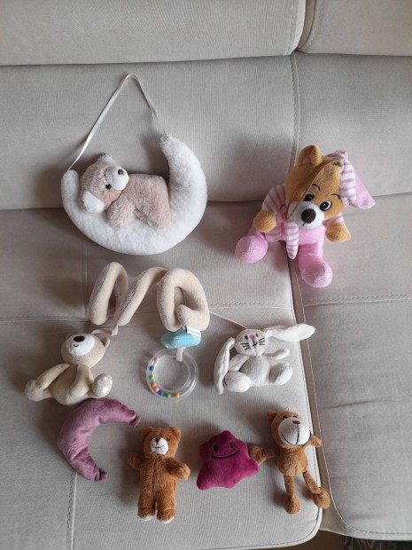 Babyplay activity spirál, kiságyforgó plüss koala holdon sapkás maci