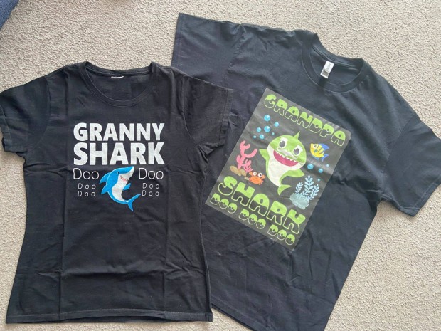 Babyshark Grandpa+Granny pólók együtt(L+M)