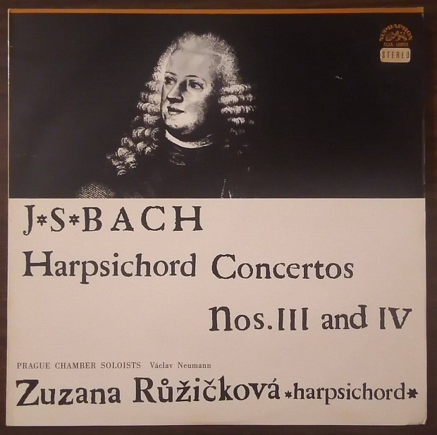 Bach - Harpsichord Concertos - Ruzickova - Supraphon LP