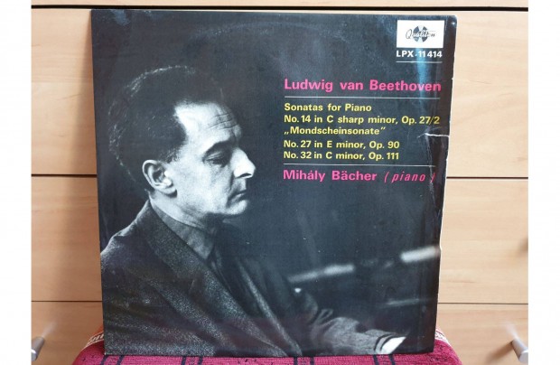 Bacher Mihly (piano) - Beethoven hanglemez bakelit lemez Vinyl