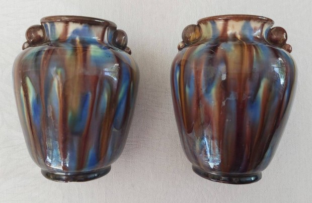 Badár Balázs mezőtúri régi art deco kerámia váza (2 db)