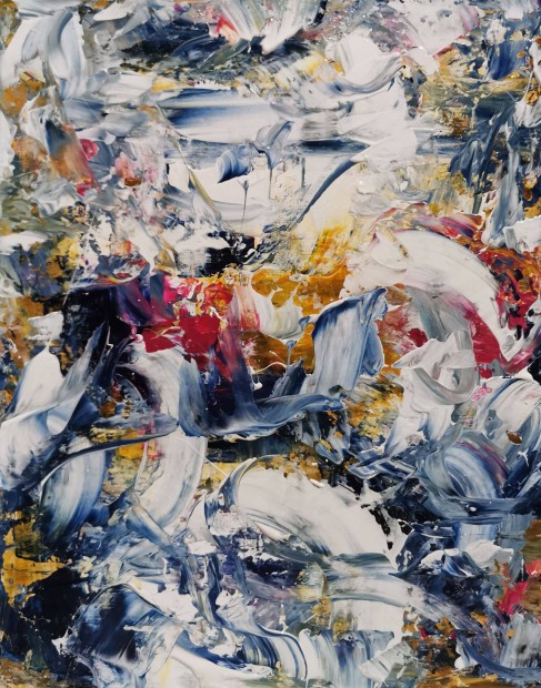 Baján Ildikó festmény 40 x 50 cm. Máshol, máskor