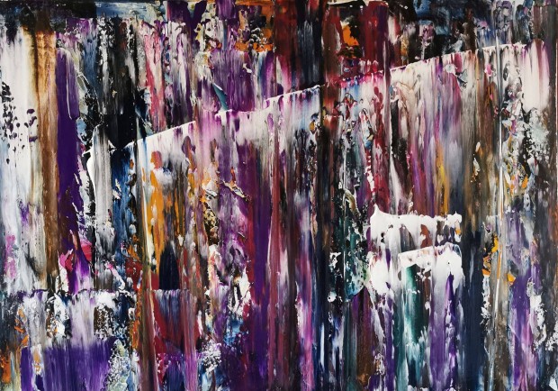 Baján Ildikó festmény 50 x 70 cm. Orfeusz leereszkedik Eurüdikéért