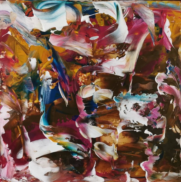 Baján Ildikó festmény. 31 x 31 cm