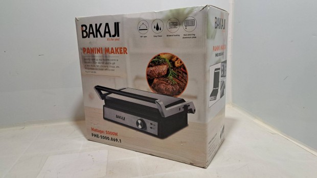 Bakaji Panini Maker, elektromos asztali grill/szendvicsst