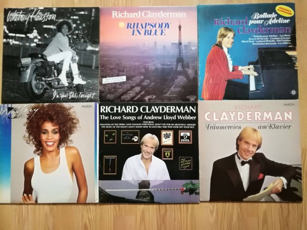 Bakelit lemezek, Richard Clayderman, Whitney Houston