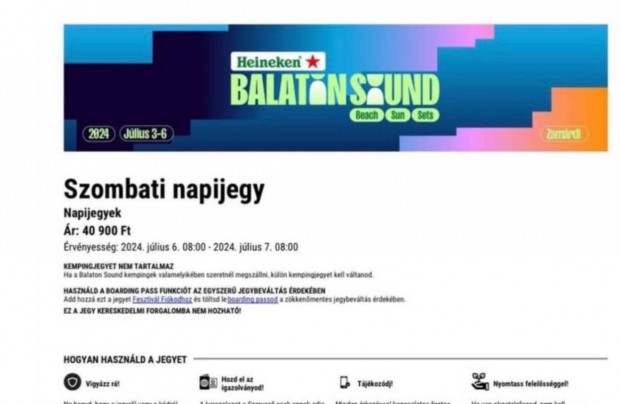 Balaton Sound 2db Napijegy