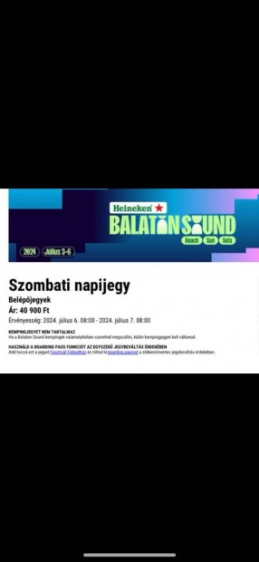 Balaton Sound szombati napijegy