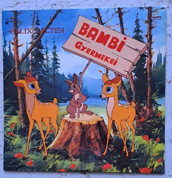 Bambi gyermekei cm bakelit meselemez jszer llapotban 