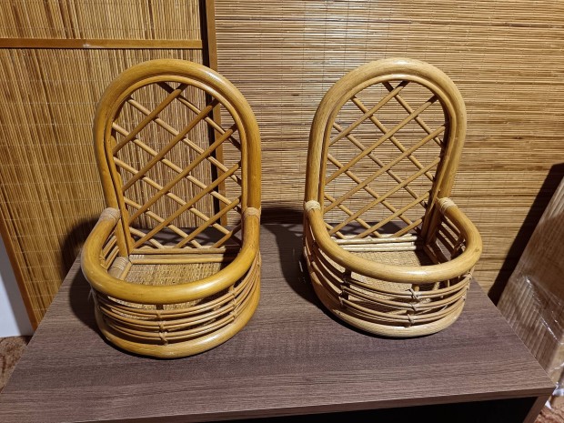 Bambusz, rattan virágtartó kaspó