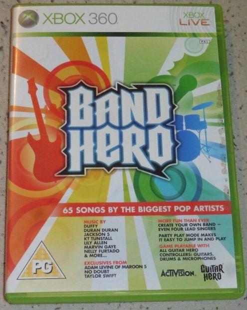 Band Hero (Guitar Hero) (Dobhoz Is) Gyri Xbox 360 Jtk Akr Flron