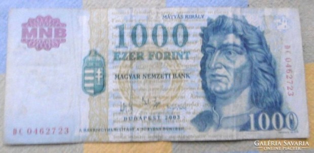 Bankjegyek 1000 Ft 2003 s 10 Ft 1962 egyben T1