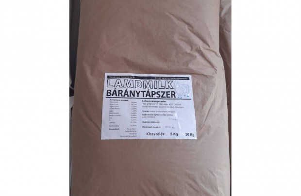 Brny tejpor tejptl tpszer tej por Lambmilk 20 kg kiszlltva