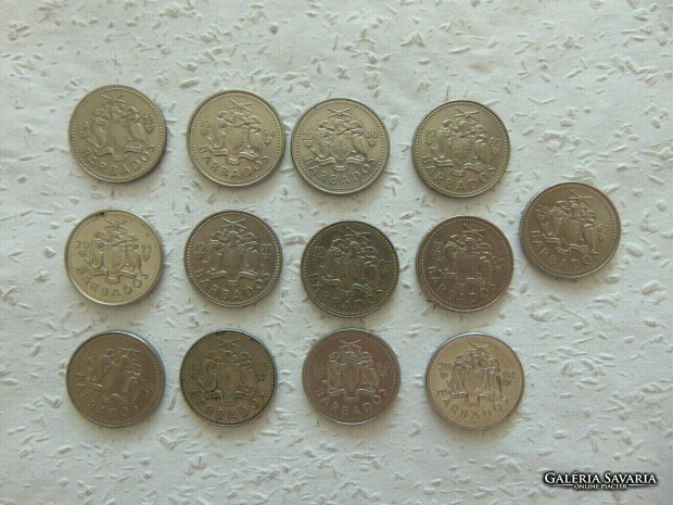 Barbados 25 cent fmpnz 13 darab LOT ! Mind ms vszm Kp szerint