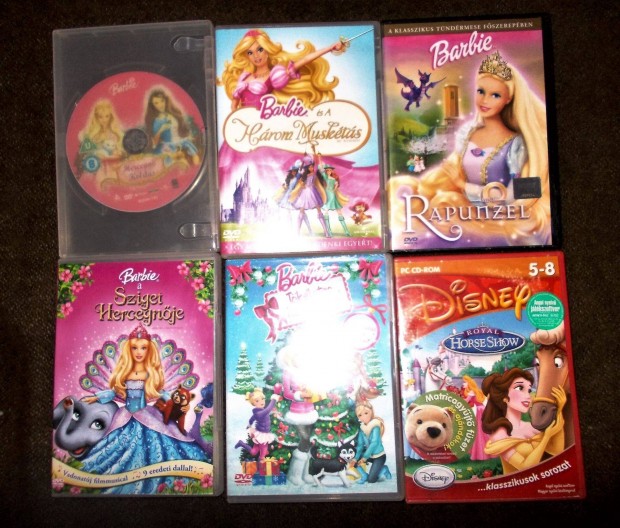 Barbie 5 db csods mesefilm + egy jtkszoftver (Disney)