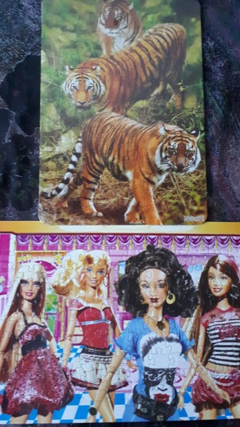 Barbie + tigris kirak, puzzle (j) 2 db egyben