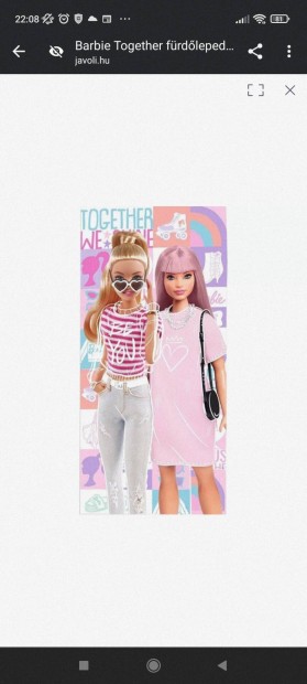 Barbie pamut trlkz 70*140 cm. j !
