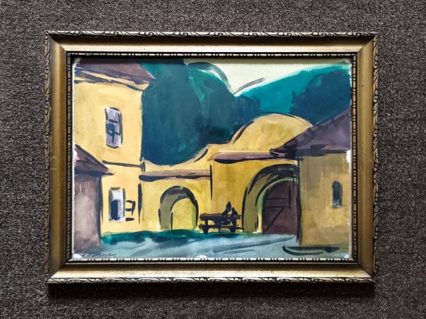 Barcsay - Szentendre akvarell, karton 37 x 28,5 cm