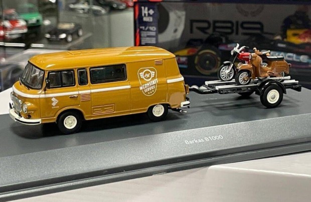 Barkas B1000 Van 1965 + 2x Simson 1:43 1/43 Schuco
