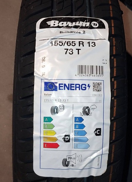 Barum 155/65 R13 73T új nyári gumi, 2db