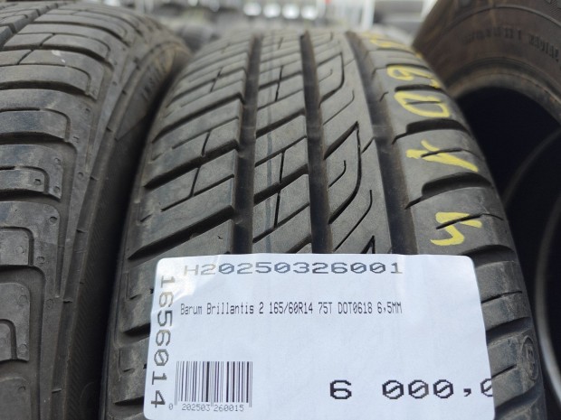 Barum Brillantis 2 165/60R14 75T DOT0618 6,5MM HASZNÁLT NYÁRIGUMI T