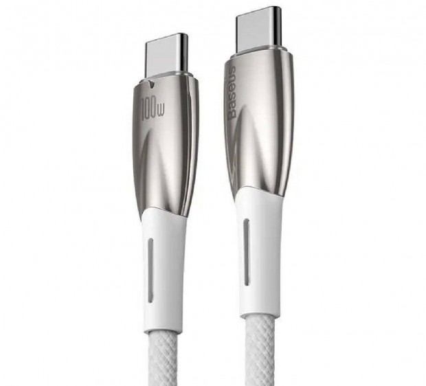 Baseus USB-C, Szvet Tlt s Adatkbel (100W, 2m, Fehr)